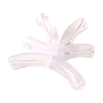 Halo Elbow Tube Acrylic Beads 36mm Glossy Curved Mixed Colors 50pcs 8