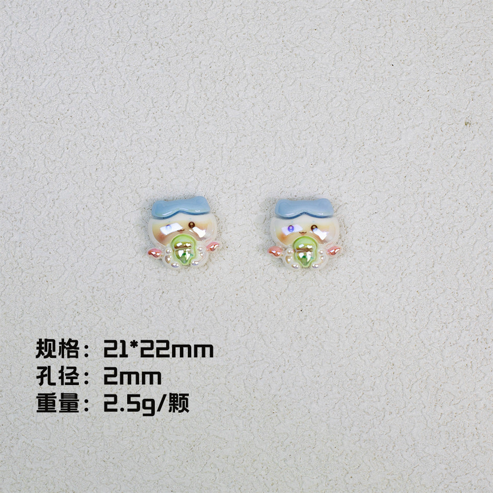 Plating Chiikawa Series Resin Beads Glossy Pastel Colors 20pcs 6