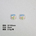 Plating Chiikawa Series Resin Beads Glossy Pastel Colors 20pcs 6