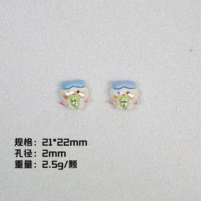 Plating Chiikawa Series Resin Beads Glossy Pastel Colors 20pcs 6