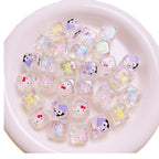 Clear Square Acrylic Beads 14mm Sanrio Cartoon Designs 10pcs 5