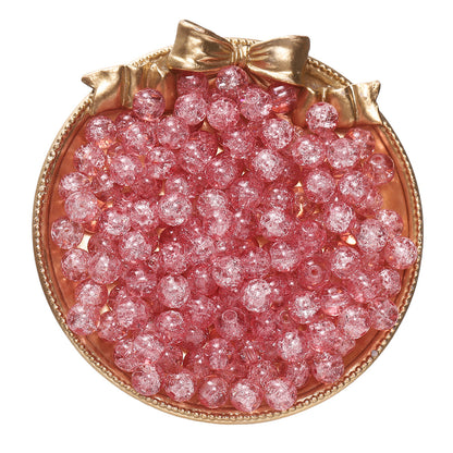Crackle Round Glass Beads 8mm Colored Hole 1.3mm 50pcs 22