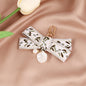 Fabric Woven Pearl Bow Keychain Vintage Floral Accessory 7