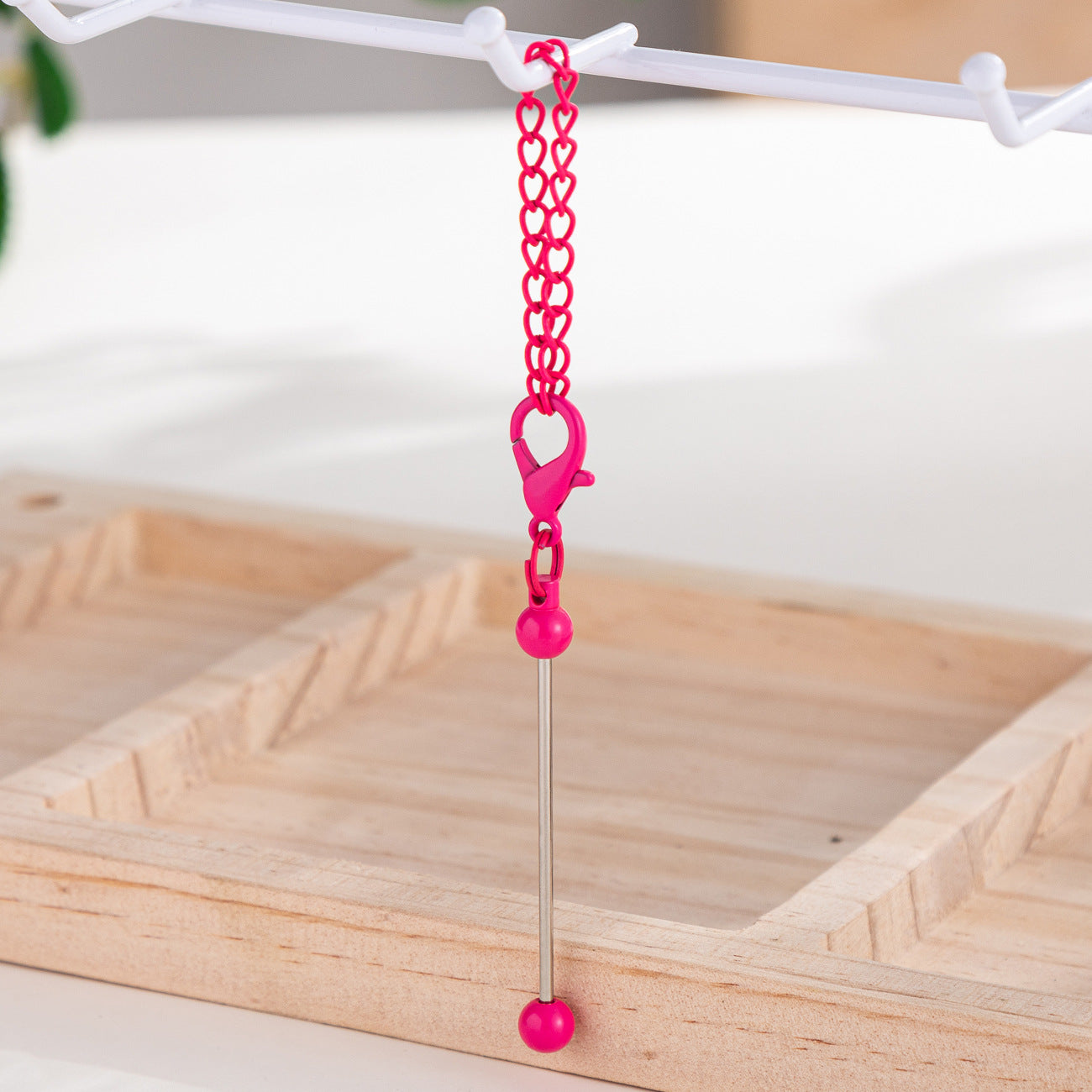 Beadable Keychain Mini Metal Bar Colorful Pendant 8 Centimeters 13