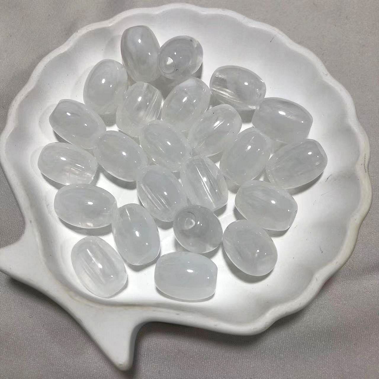 Vintage Elliptical Acrylic Beads 17mm Enamel Large Hole 200pcs 13