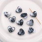 Marble Texture Heart Acrylic Beads 17mm Gradient Color Mixed 40pcs 7