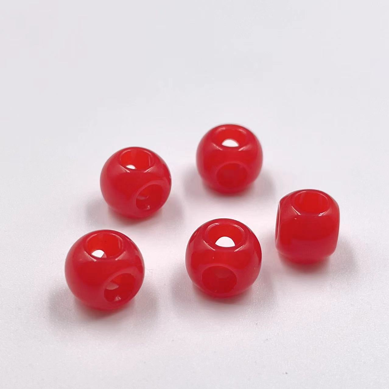 Colored Four-Hole Acrylic Beads Large Hole Chunky Mixed Finishes 100pcs 15