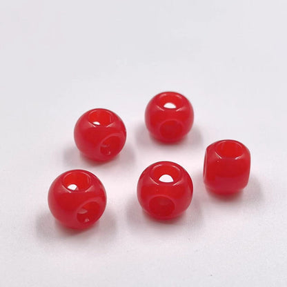 Colored Four-Hole Acrylic Beads Large Hole Chunky Mixed Finishes 100pcs 15