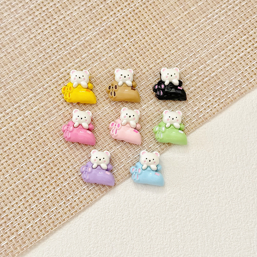 Pillow Metal Beads 14-16mm Glossy Painted Cat Face Alloy 10pcs 21