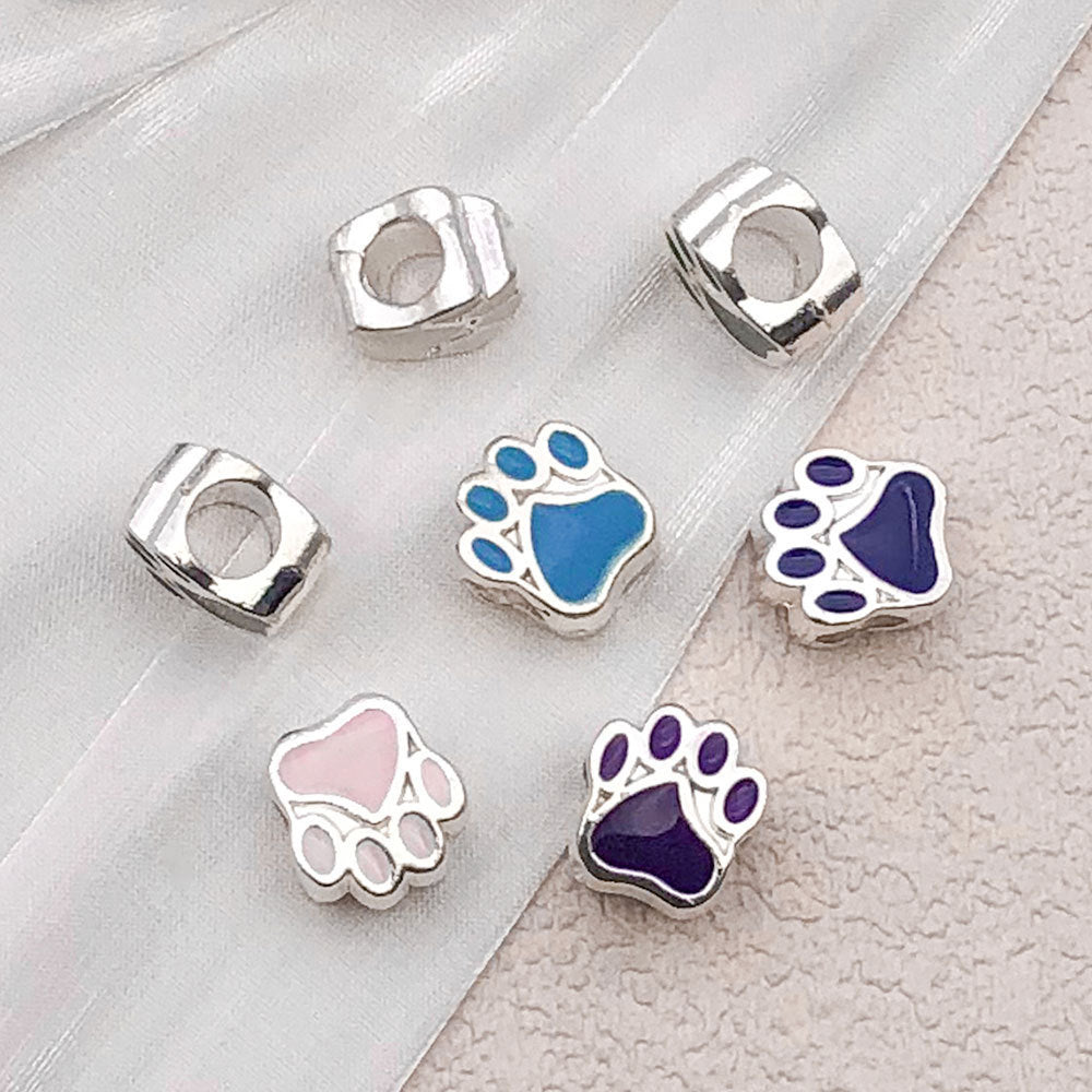 Bear Paw Metal Beads 10mm Enamel Zinc Alloy 20pcs 2