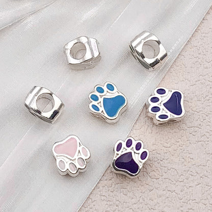 Bear Paw Metal Beads 10mm Enamel Zinc Alloy 20pcs 2