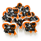 Silicone Focal Beads Orange Awareness Ribbon No One Fights Alone 20pcs 3