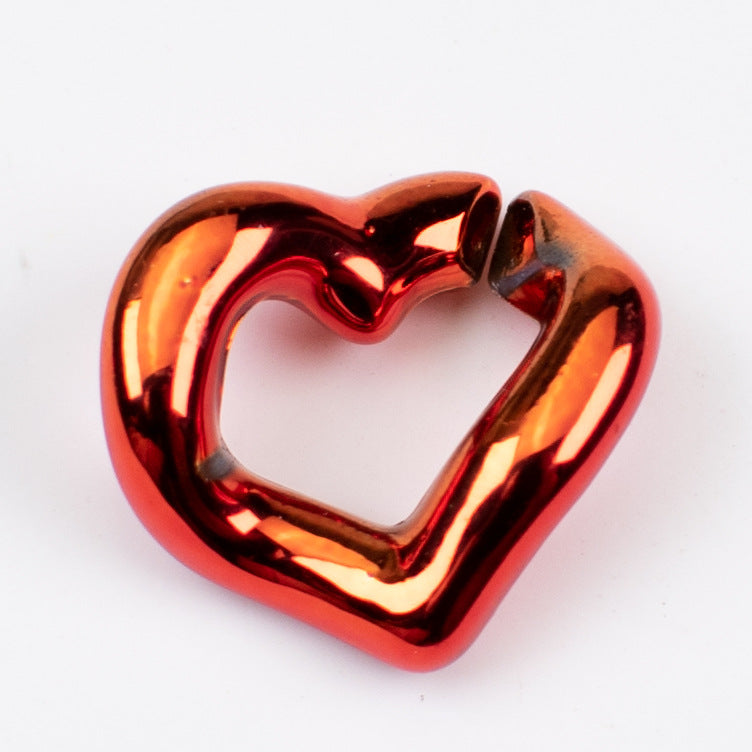 Metallic Heart ABS Plastic Open Chain Links Keychain Hardware 100pcs 12