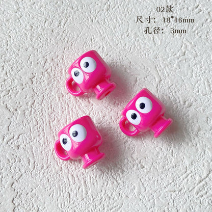 Personification Cup Acrylic Beads 18mm Enamel Glossy 6pcs 4