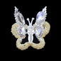 Fancy Butterfly Rhinestone Beads Alloy Spring Action Wings 5pcs 10