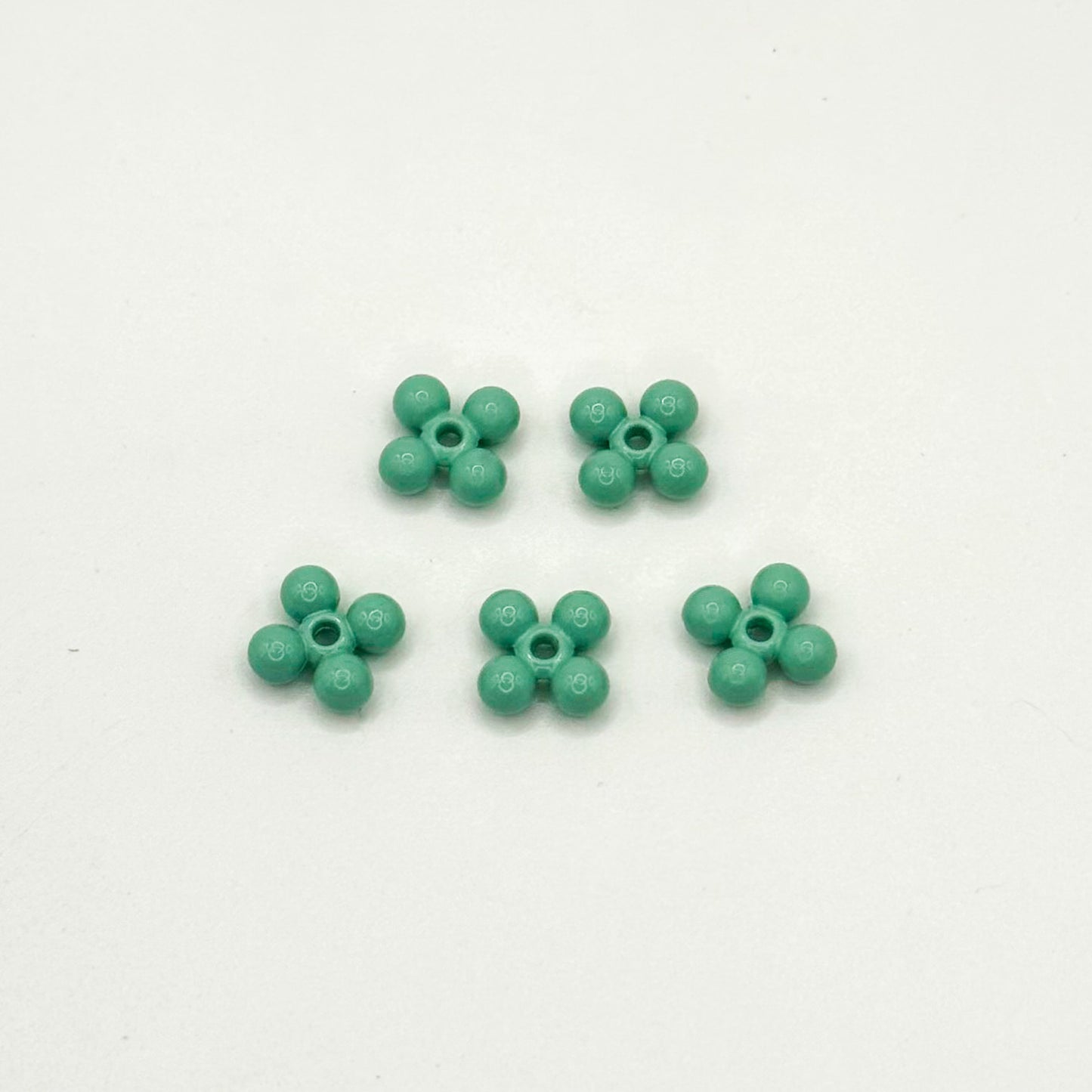 Four Leaf Clover Metal Beads 7.5mm Baking Painted Alloy Spacer 50pcs 14