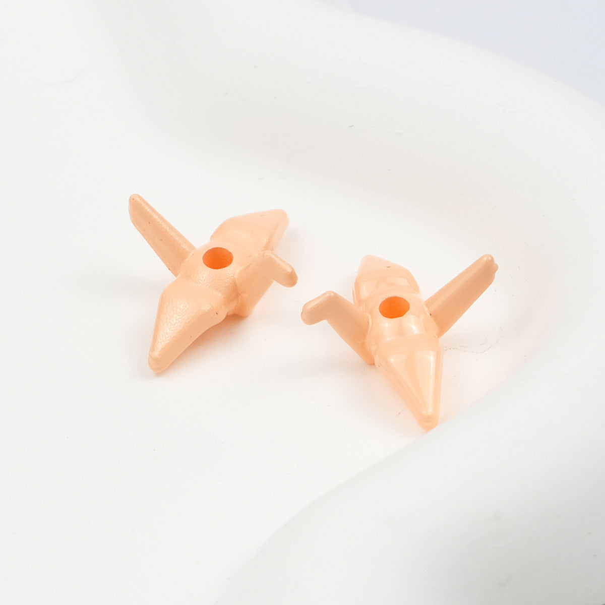 Painted Origami Crane Acrylic Beads 16mm Colorful Glossy 50pcs 19