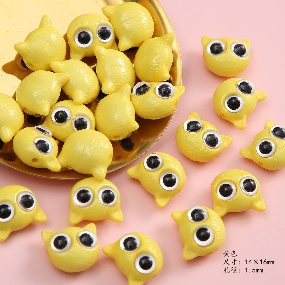Adorable Kitten and Frog Head Resin Beads 12mm 14mm Mixed Colors 5pcs 12