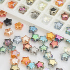Plated Star Shaped Glass Beads 8mm Rainbow Electroplated 100pcs 2