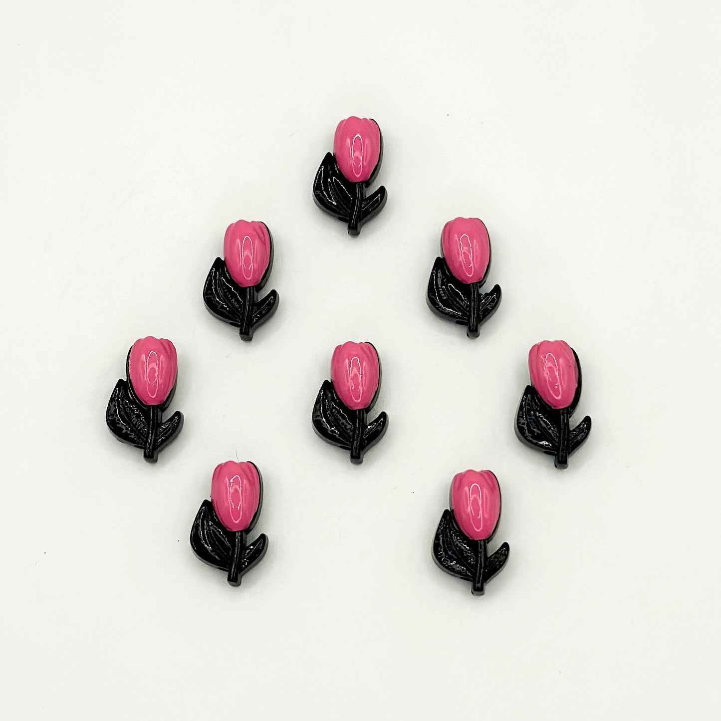 Tulip Metal Beads 14mm Two-Color Baking Painted Alloy 10pcs 17