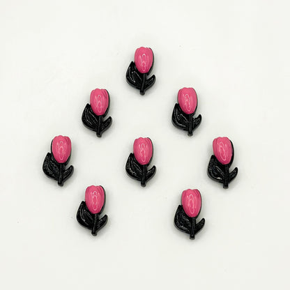 Tulip Metal Beads 14mm Two-Color Baking Painted Alloy 10pcs 17