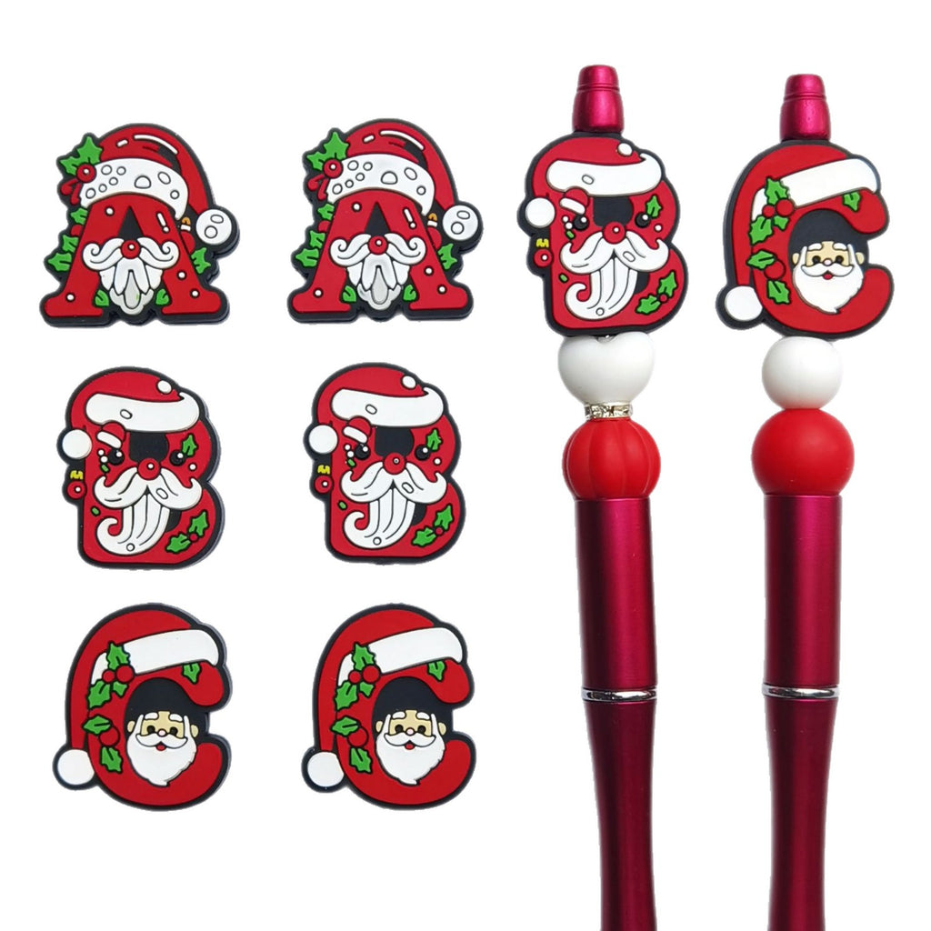 Silicone Focal Beads Christmas Santa Claus ABC Letters 20pcs 2