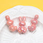 Glow Bunny Acrylic Beads 35mm UV Plating Pastel Colors 10pcs 9