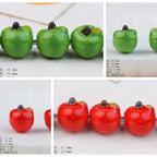 Hand Painted Apple Ceramic Beads 12mm Glossy Finish 10pcs 3