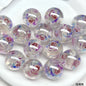 Luminous Rose Resin Beads 16mm Round Multicolor 10pcs 14