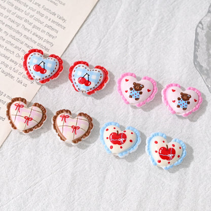 Cherry Heart Acrylic Beads 22mm Decorative 10pcs 3