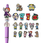 Silicone Focal Beads Cartoon Characters Side Profile 20pcs