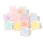 Frosted Square Acrylic Beads 12mm Colored Transparent 30pcs 7