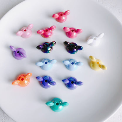 UV Plating Mickey Acrylic Bead Caps 18mm Glossy Mixed Colors 20pcs 4