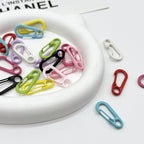 Colorful Clip Shaped Zinc Alloy Keychain Hooks 31mm 20pcs 2
