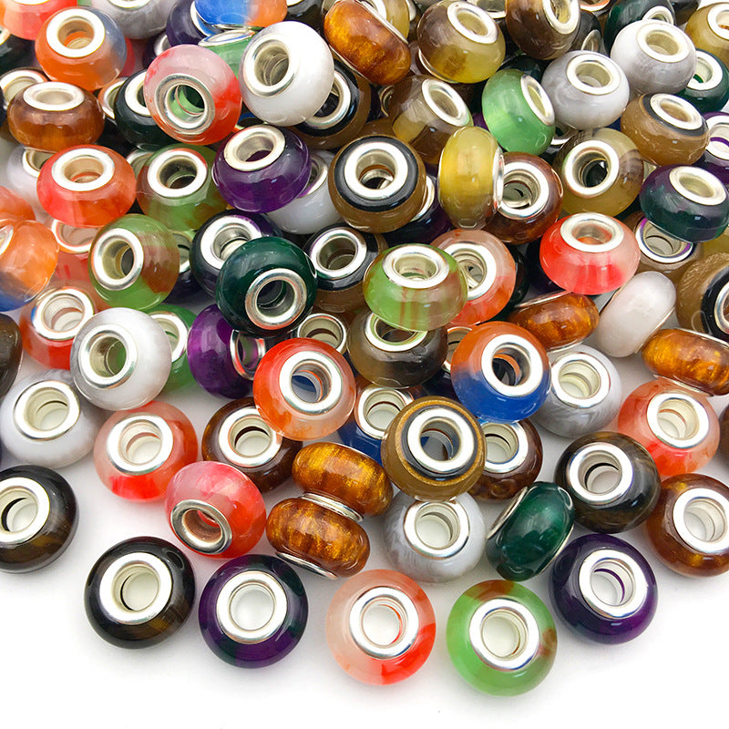 Gradient Resin Spacer Beads 13mm Matte Imitation Opal 40pcs 3