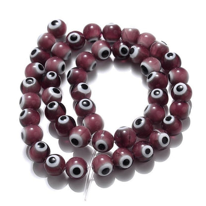 Millefiori Evil Eye Round Lampwork Glass Beads 6mm 124pcs 12