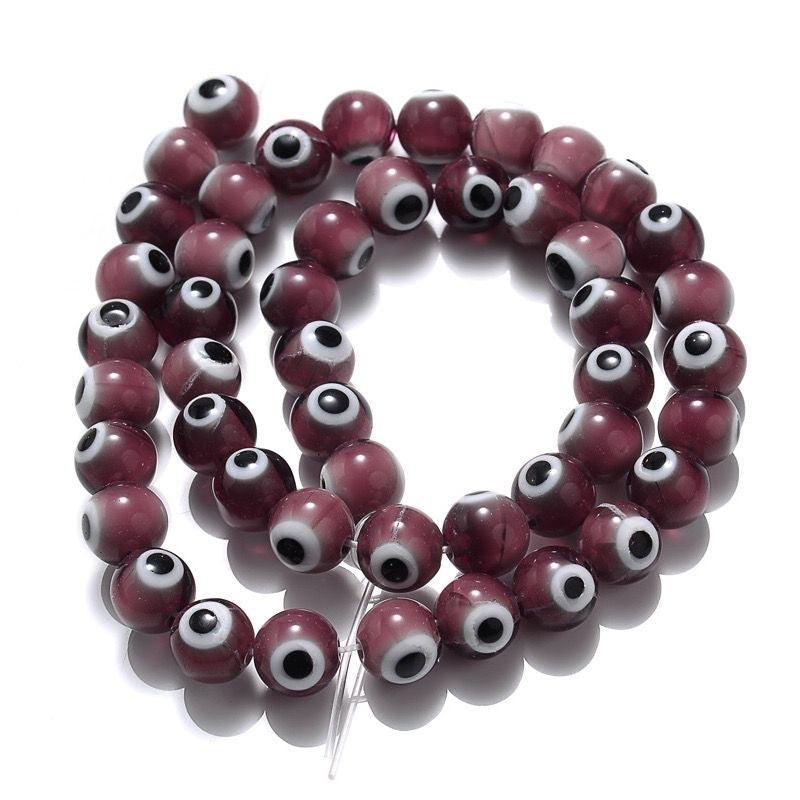 Millefiori Evil Eye Round Lampwork Glass Beads 6mm 124pcs 12