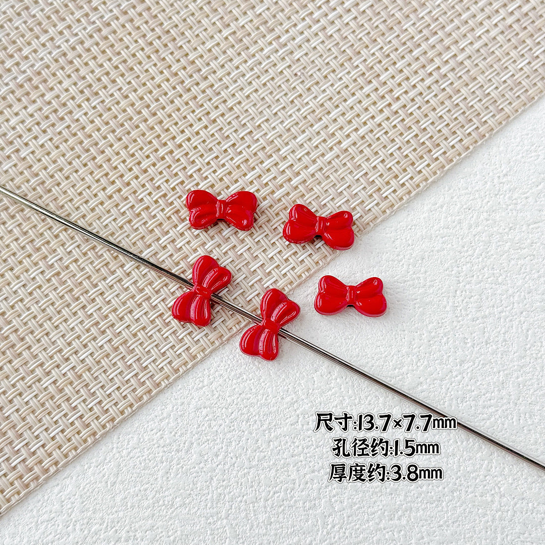 Baking Painted Christmas Tree and Bells Metal Beads 20pcs Festive Colors 10