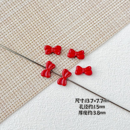 Baking Painted Christmas Tree and Bells Metal Beads 20pcs Festive Colors 10