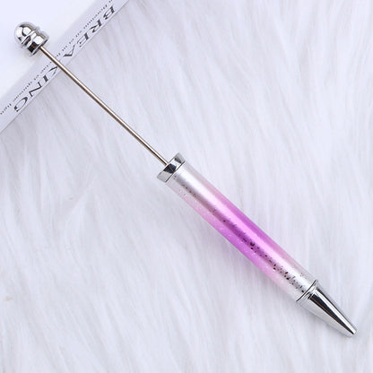 Beadable Ballpoint Pen UV Plating Starry Sky Sequins Gradient Colorful 6