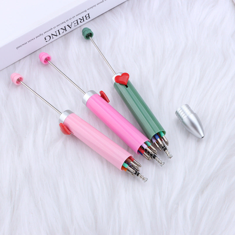 Beadable Pen Colorful Heart Accent 155mm Diameter 14mm Weight 11g 3
