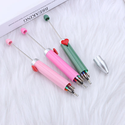 Beadable Pen Colorful Heart Accent 155mm Diameter 14mm Weight 11g 3