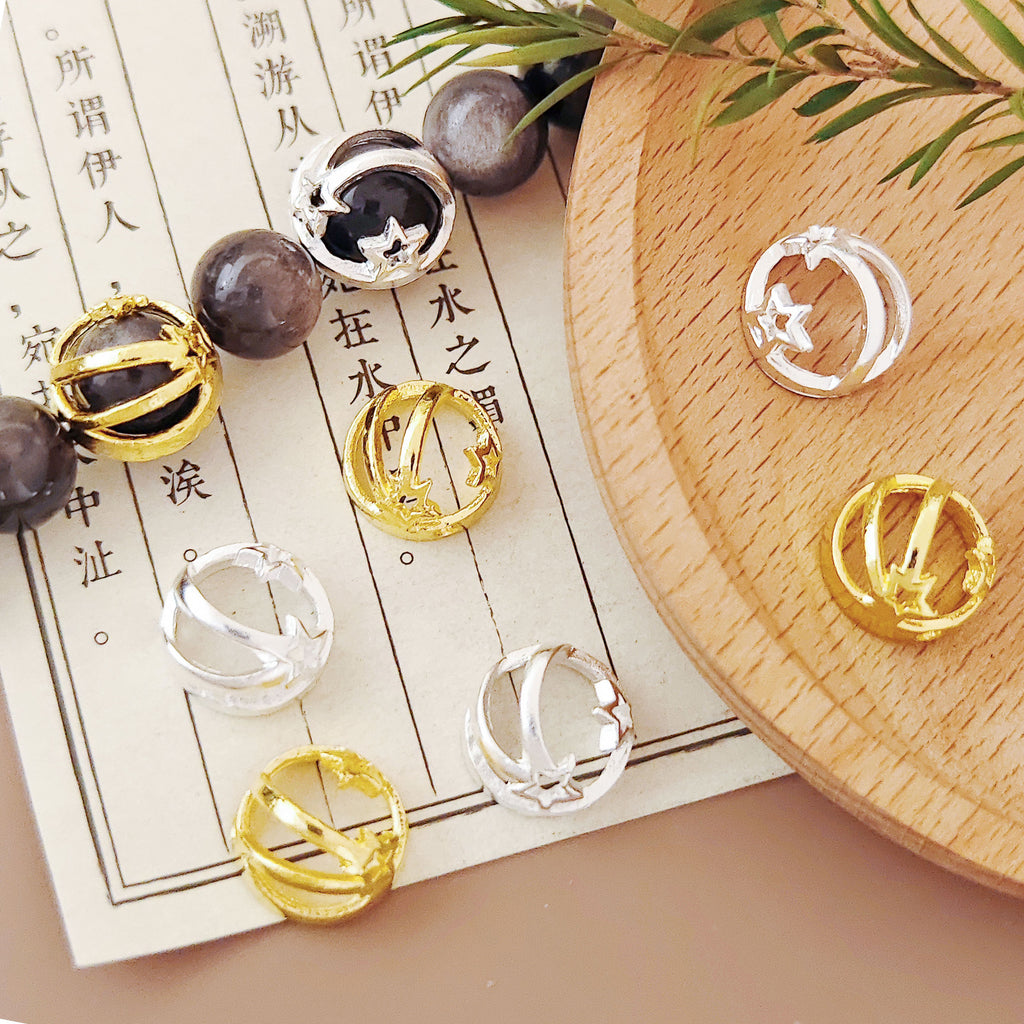 Shooting Star Metal Bead Frames 12mm Hollow Zinc Alloy 20pcs 3