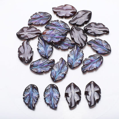 Czech Glass Beads Feather Leaf 17x28mm Gradual Color Change 20pcs 29