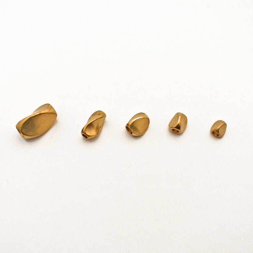Brass Irregular Rectangular Metal Beads Torsion Twist 100pcs 3