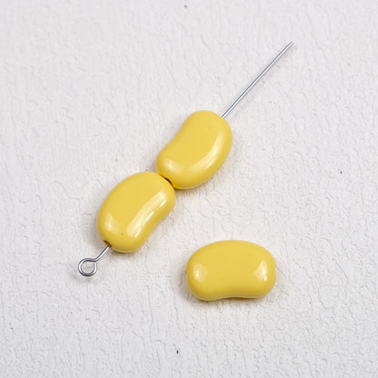 Painted Pea Acrylic Beads 15mm Glossy Jelly Bean Style 50pcs 10