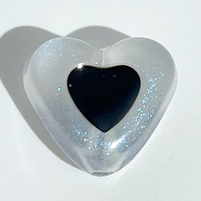 Glow Heart Acrylic Beads 15mm Two-Color Glow In The Dark 50pcs 9