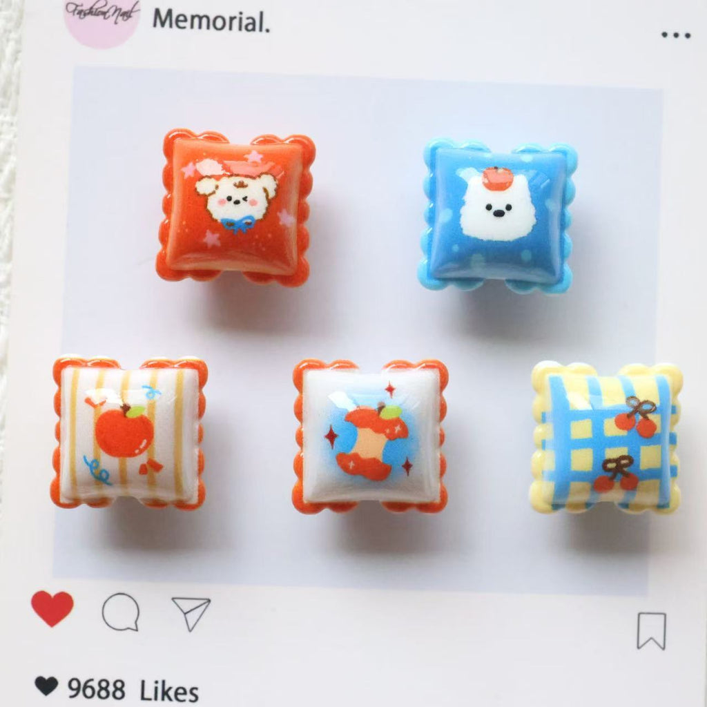 Cute Puppy Square Acrylic Beads 19mm Colorful Mixed 20pcs 2