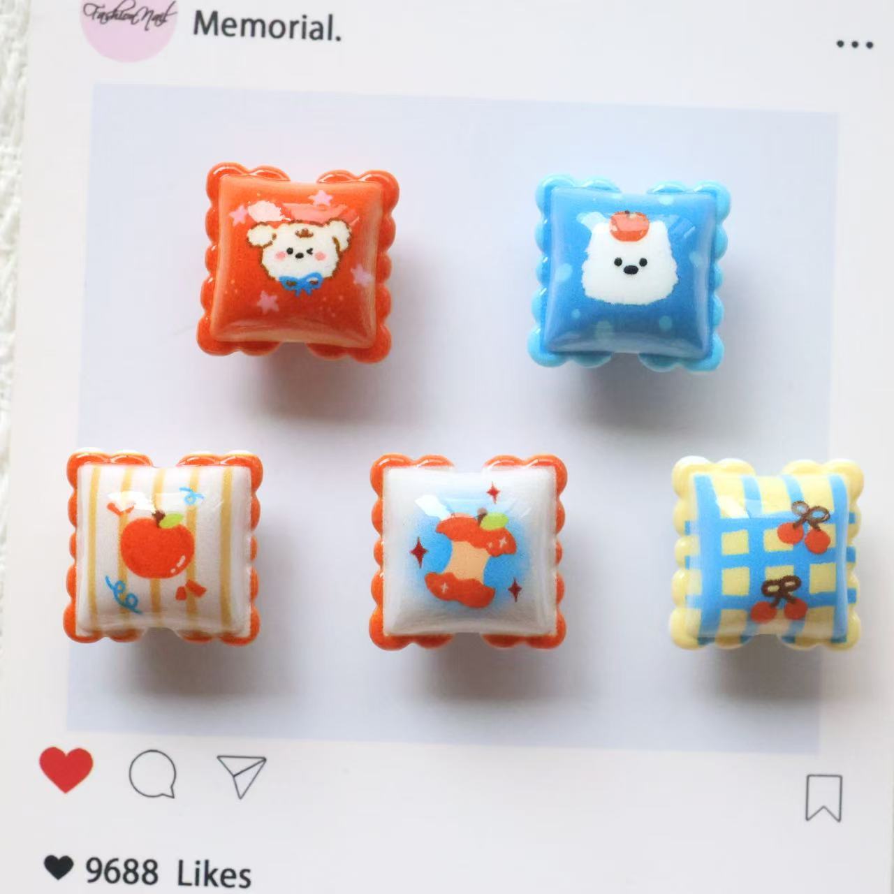 Cute Puppy Square Acrylic Beads 19mm Colorful Mixed 20pcs 2