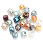 Faceted Glass Beads 8mm Plating Large Hole Mixed Colors 50pcs 22